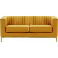 Slender Wood 2 Seater Sofa, mustard, Leg colour: like oak