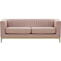 Slender Wood 3 Seater Sofa, lilac, Leg colour: wax black