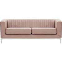 Slender Wood 3 Seater Sofa, lilac, Leg colour: white