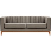 Slender Wood 3 Seater Sofa, grey, Leg colour: aveo