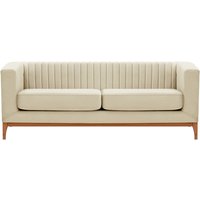 Slender Wood 3 Seater Sofa, light beige, Leg colour: aveo