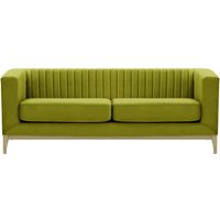 Slender Wood 3 Seater Sofa, olive green, Leg colour: wax black