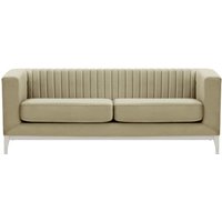 Slender Wood 3 Seater Sofa, mink, Leg colour: white