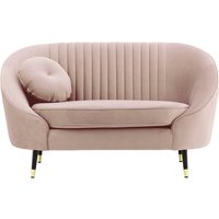 Kooper Armchair with stitching, lilac, Leg colour: Black + gold