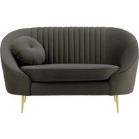 Kooper Armchair with stitching, graphite, Leg colour: gold metal