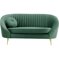 Kooper 2 Seater Sofa with stitching, dirty blue, Leg colour: gold metal