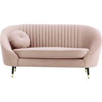 Kooper 2 Seater Sofa with stitching, lilac, Leg colour: Black + gold