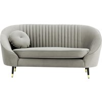 Kooper 2 Seater Sofa with stitching, silver, Leg colour: Black + gold
