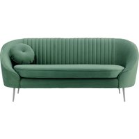 Kooper 2,5 Seater Sofa with stitching, dirty blue, Leg colour: chrome metal