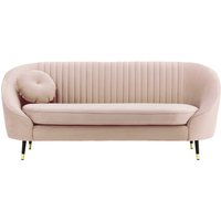 Kooper 2,5 Seater Sofa with stitching, lilac, Leg colour: Black + gold