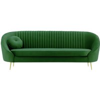 Kooper 3 Seater Sofa with stitching, V 33 - Rust, Leg colour: gold metal