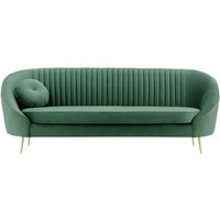 Kooper 3 Seater Sofa with stitching, dirty blue, Leg colour: gold metal
