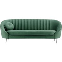 Kooper 3 Seater Sofa with stitching, dirty blue, Leg colour: chrome metal