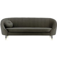 Kooper 3 Seater Sofa with stitching, graphite, Leg colour: Black + gold