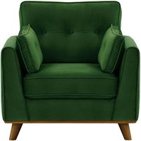 Farrow Armchair, dark green, Leg colour: dark oak