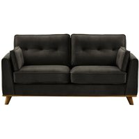 Farrow 2,5 Seater Sofa, black, Leg colour: dark oak