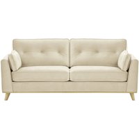 Farrow 3 Seater Sofa, light beige, Leg colour: wax black