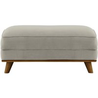 Farrow Footstool, silver, Leg colour: dark oak