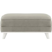 Farrow Footstool, silver, Leg colour: white