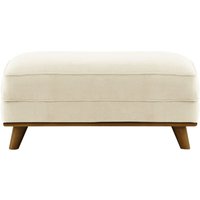 Farrow Footstool, light beige, Leg colour: dark oak