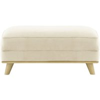 Farrow Footstool, light beige, Leg colour: wax black