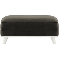 Farrow Footstool, black, Leg colour: white