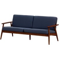 Demure Aqua 3 Seater Garden Sofa, navy blue, Leg colour: 8007 dark oak