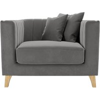 Barra Armchair, grey, Leg colour: like oak