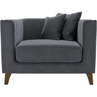Barra Armchair, graphite, Leg colour: dark oak