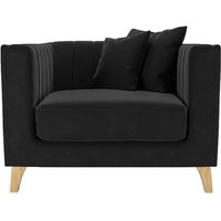 Barra Armchair, black, Leg colour: like oak