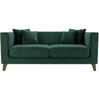 Barra 2 Seater Sofa, dark green, Leg colour: dark oak