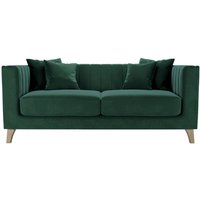 Barra 2 Seater Sofa, dark green, Leg colour: wax black
