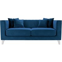 Barra 2 Seater Sofa, blue, Leg colour: white