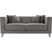 Barra 2 Seater Sofa, grey, Leg colour: wax black