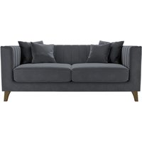 Barra 2 Seater Sofa, graphite, Leg colour: dark oak
