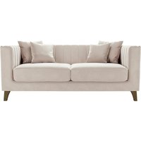 Barra 2 Seater Sofa, light beige, Leg colour: dark oak