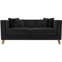 Barra 2 Seater Sofa, black, Leg colour: aveo