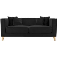 Barra 2 Seater Sofa, black, Leg colour: like oak