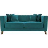 Barra 2 Seater Sofa, V 36 - Peacock, Leg colour: dark oak