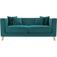 Barra 2 Seater Sofa, V 36 - Peacock, Leg colour: like oak