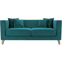 Barra 2 Seater Sofa, V 36 - Peacock, Leg colour: wax black