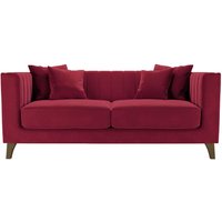 Barra 2 Seater Sofa, dark red, Leg colour: dark oak