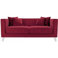 Barra 2 Seater Sofa, dark red, Leg colour: white