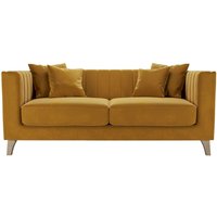 Barra 2 Seater Sofa, mustard, Leg colour: wax black