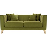 Barra 2 Seater Sofa, olive green, Leg colour: like oak