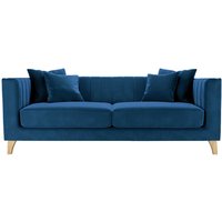 Barra 3 Seater Sofa, blue, Leg colour: like oak