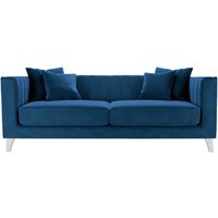 Barra 3 Seater Sofa, blue, Leg colour: white