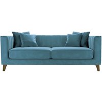 Barra 3 Seater Sofa, dirty blue, Leg colour: dark oak