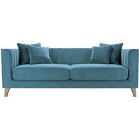 Barra 3 Seater Sofa, dirty blue, Leg colour: wax black