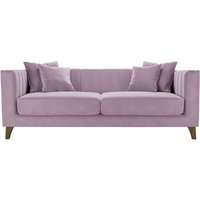 Barra 3 Seater Sofa, lilac, Leg colour: dark oak